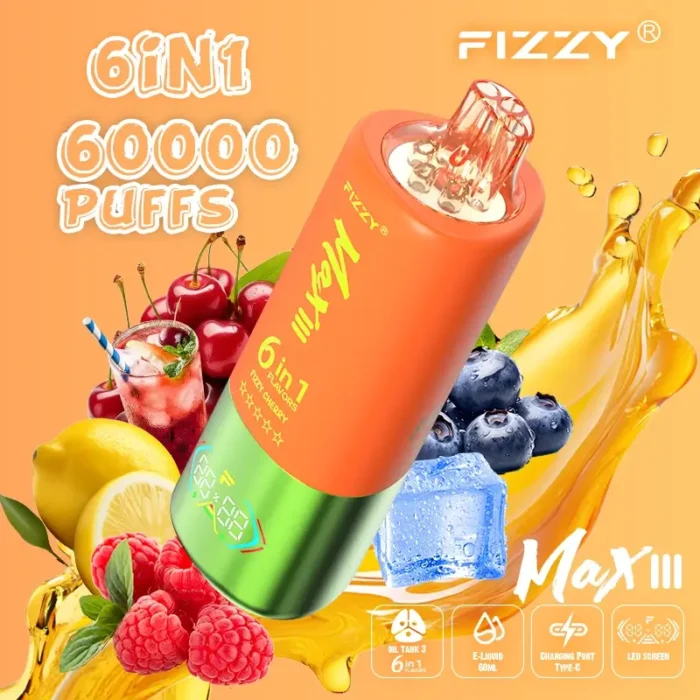 Fizzy Max III 6-in-1 60000 Puffs Disposable Vape (All flavors) - 10pcs - Image 3