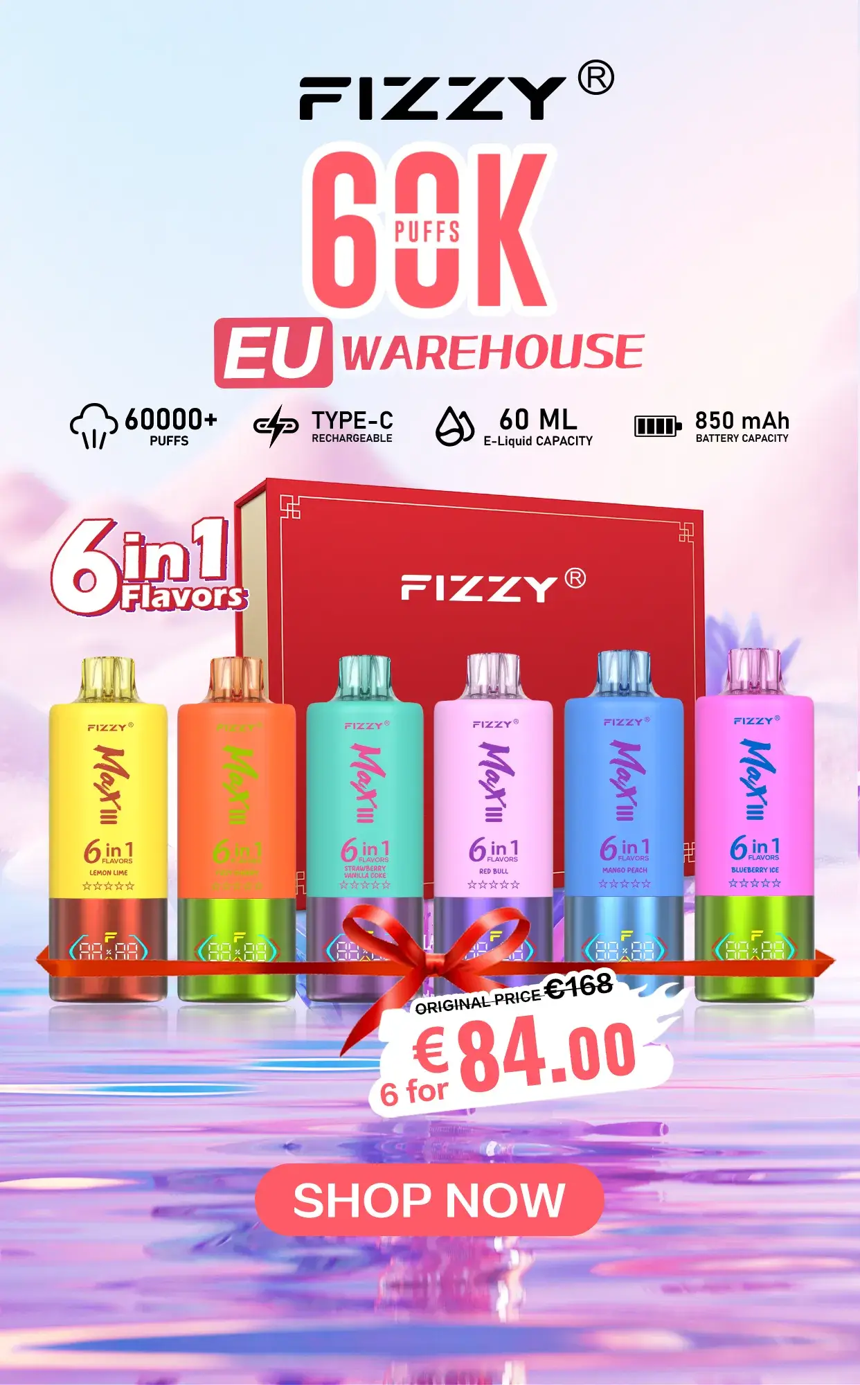 Fizzy 60K Puffs 6pcs