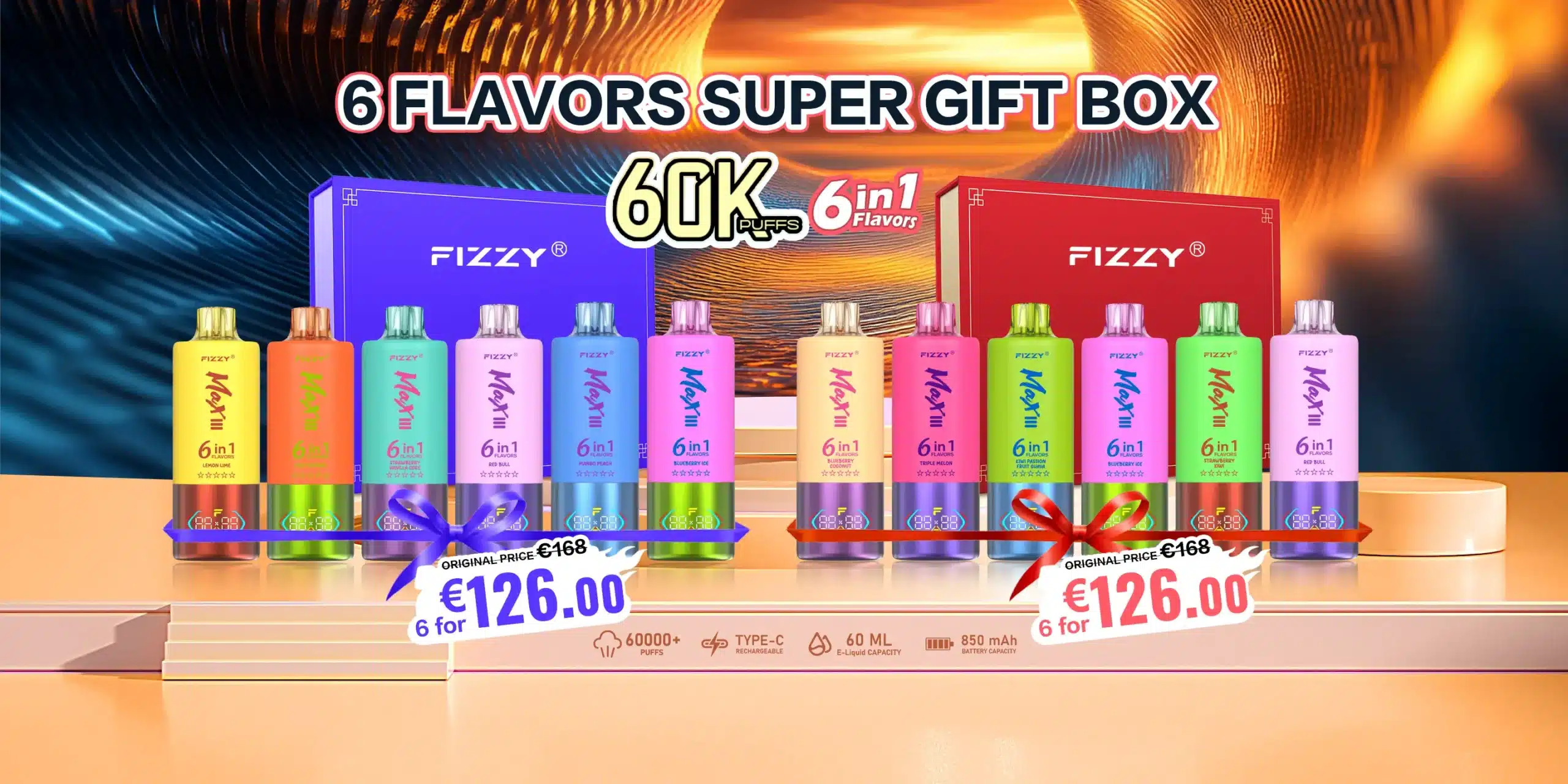 Fizzy 60K Puffs 6pcs