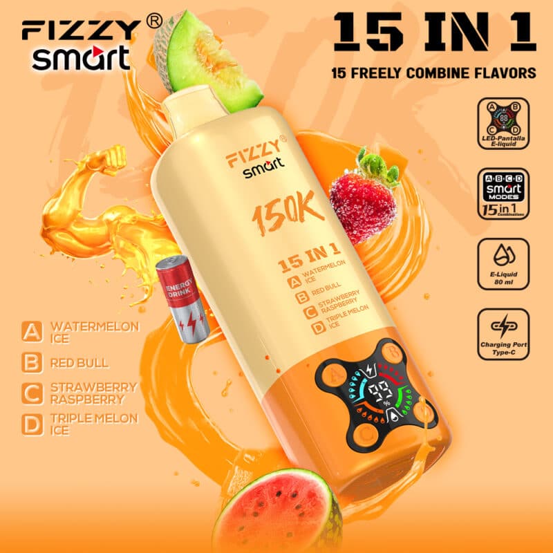 Fizzy 15-in-1 150K Puffs Oplaadbare Wegwerp Vape Smaken 1
