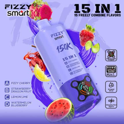 Fizzy 15-in-1 150K Puffs Rechargeable Disposable Vape Flavors 10