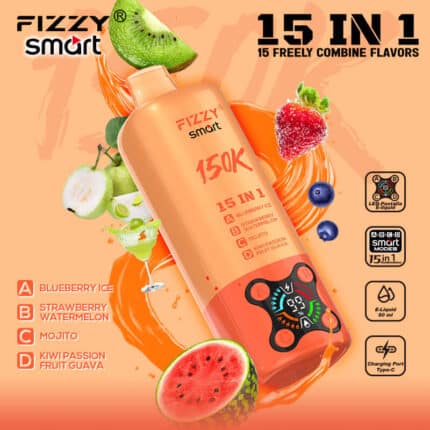 Fizzy 15-in-1 150K Puffs Rechargeable Disposable Vape Flavors 12