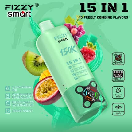 Fizzy 15-in-1 150K Puffs Oplaadbare Wegwerp Vape Smaken 2