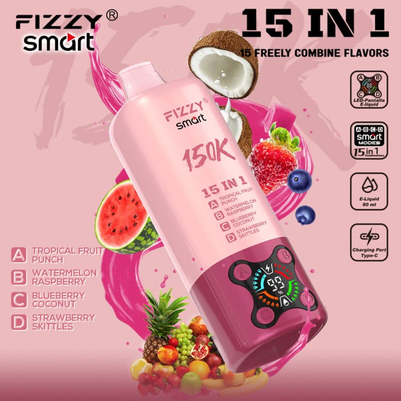 Fizzy 15-in-1 150K Puffs Oplaadbare Wegwerp Vape smaken 6