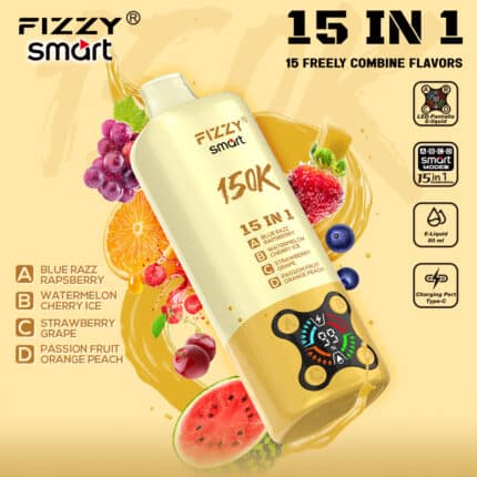 Fizzy 15-in-1 150K Puffs Rechargeable Disposable Vape Flavors 9